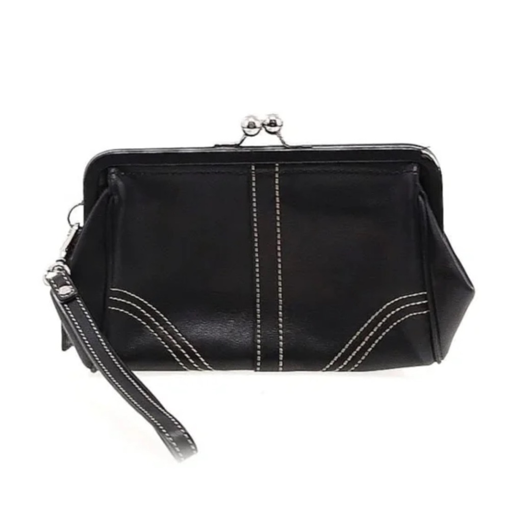 Coach Y2K SoHo Frame Kisslock Leather Wristlet